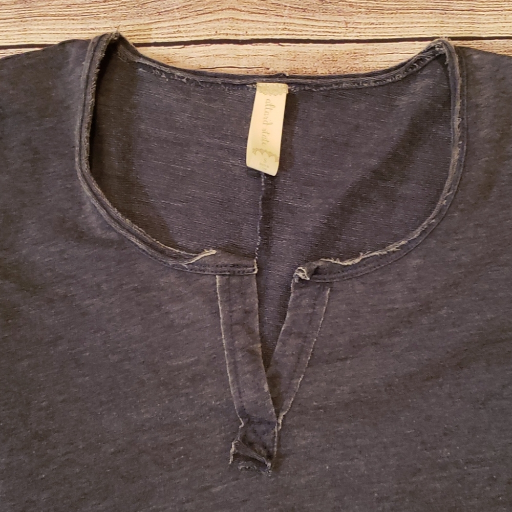 Short sleeve denim color dress